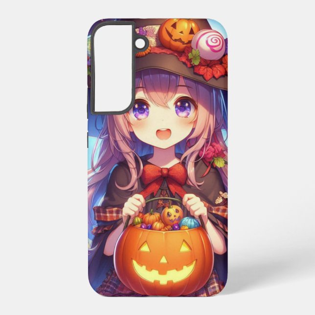 Cute Anime Halloween Witch Samsung Galaxy S22+ Case (Back)