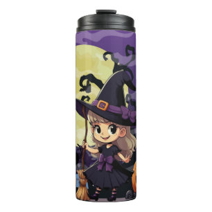 Cute Anime Halloween Witch Thermal Tumbler