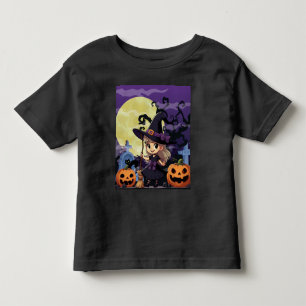 Cute Anime Halloween Witch Toddler T-Shirt