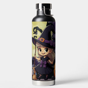 Cute Anime Halloween Witch Water Bottle