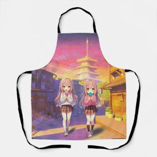 Cute Anime Ice cream girls Apron