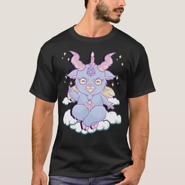 Cute Anime Kawaii Baphomet Pastel Goth Emo Pun T-Shirt (Front)