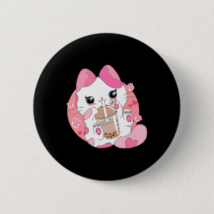 Cute Anime Kawaii Cat Boba Bubble Tea Girls Costum 6 Cm Round Badge