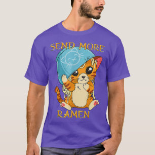Cute Anime Kawaii Kitten Ramen Bowl Cat  T-Shirt