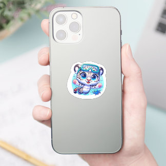 Cute Anime Kawaii Snow Leopard Stickers