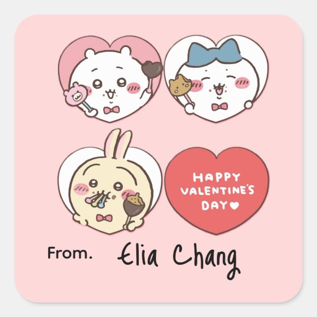 Cute anime  kawaii valentine sticker (Front)