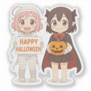 Cute anime mummy & vampire girls