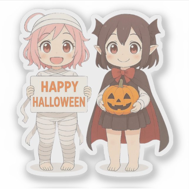 Cute anime mummy & vampire girls (Front)