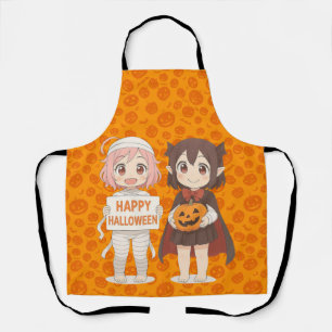 Cute anime mummy & vampire girls apron