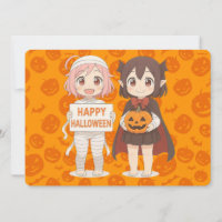 Cute anime mummy & vampire girls