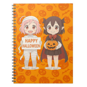 Cute anime mummy & vampire girls notebook