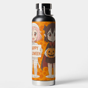 Cute anime mummy & vampire girls water bottle