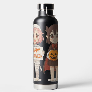 Cute anime mummy & vampire girls water bottle