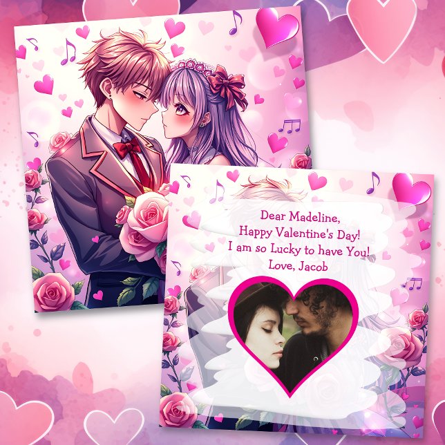 Cute Anime Personalised Valentine's Day Card (Creator Uploaded)