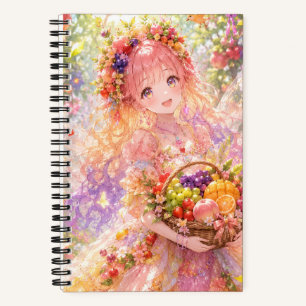 Cute Anime Princess Spiral Sketch Notebook