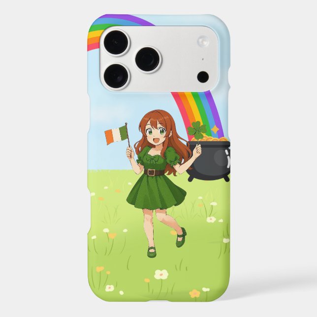 Cute anime redhead Saint Patrick's Day   (Back)