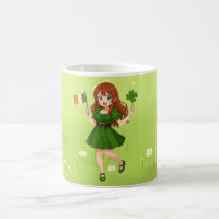 Cute anime redhead Saint Patrick's Day