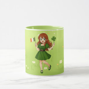 Cute anime redhead Saint Patrick's Day Mug