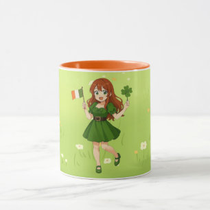 Cute anime redhead Saint Patrick's Day   Mug