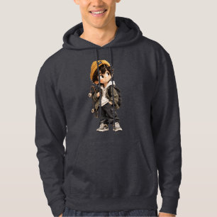 Cute Anime Skater Boy Chibi Hoodie — Urban Streetw