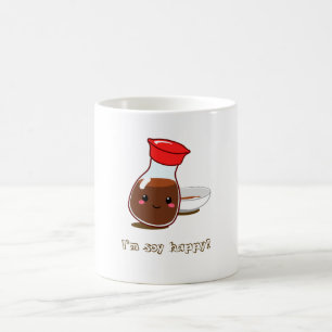 Cute Anime Soy Sauce "I'm soy happy!" Coffee Mug