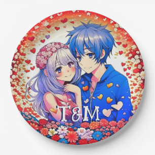 Cute Anime Themed Wedding Paper Plate
