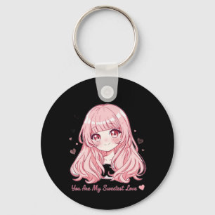 Cute Anime Valentine Sweatshirt Key Ring