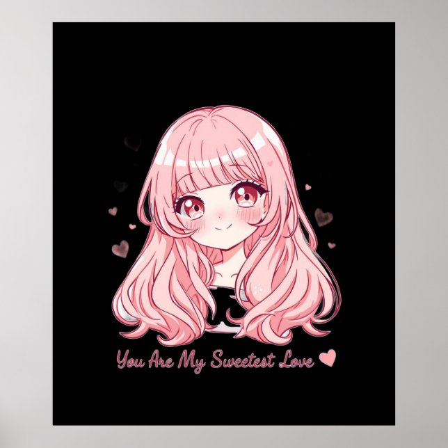 Cute Anime Valentine Sweatshirt Poster (Front)