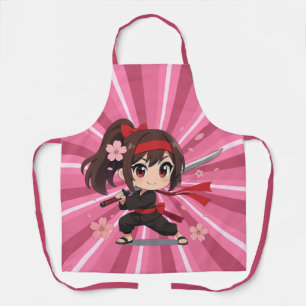 Cute anime warrior blossom girl apron