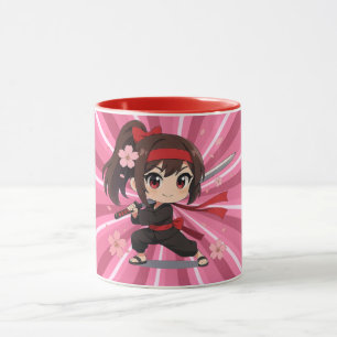 Cute anime warrior blossom girl mug
