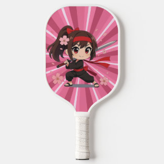 Cute anime warrior blossom girl pickleball paddle
