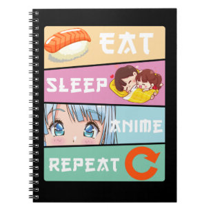 Cute Anime watching Girl Japan Comic Manga Anime Notebook