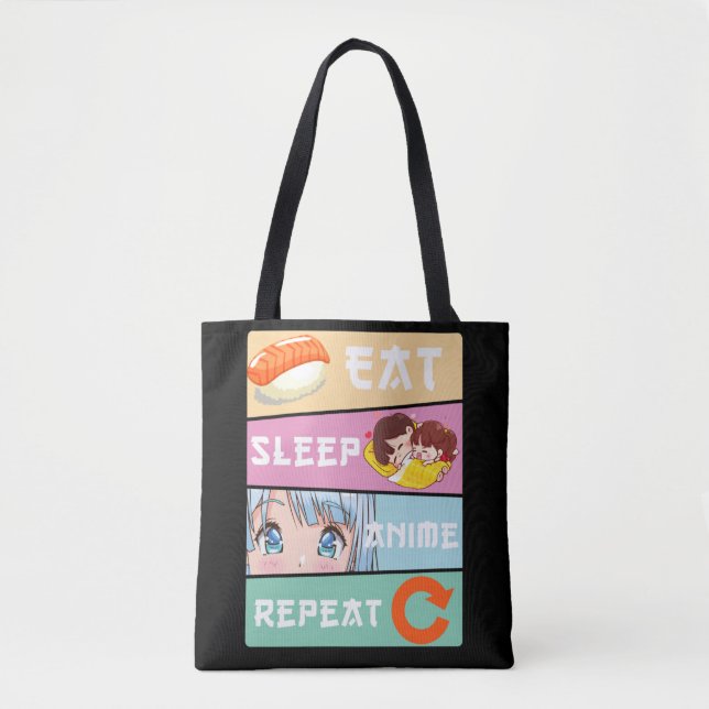 Cute Anime watching Girl Japan Comic Manga Anime Tote Bag (Front)