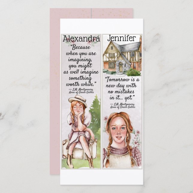 Cute Anne of Green Gables Quotes Gift Bookmarks Ca Card (Front/Back)