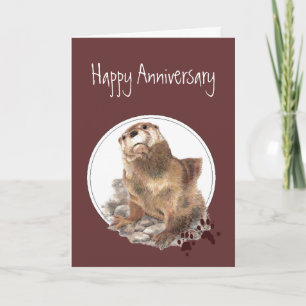 Cute Anniversary Otter for Spouse Card