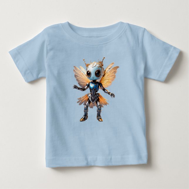 Cute Ant Girl Dancing Robot Pixie Baby T-Shirt (Front)