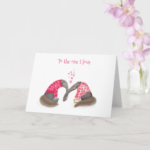Cute anteaters in love Valentine's Day card
