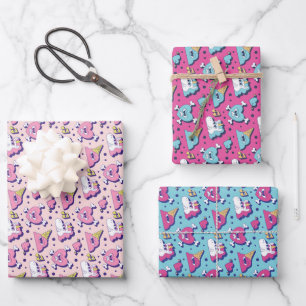 Cute Anti Valentine's Day Pink Heart Pattern Wrapping Paper Sheet