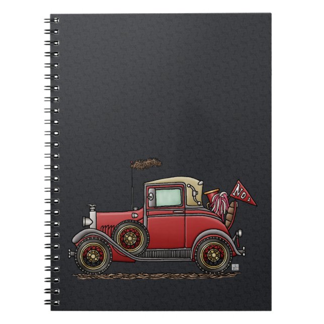 Cute Antique Car Notebook (Front)