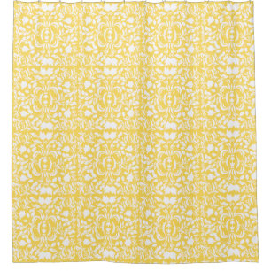 Cute antique pastel Victorian yellow and white  Shower Curtain