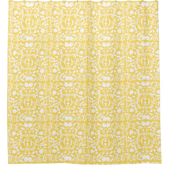 Cute antique pastel Victorian yellow and white  Shower Curtain (Front)