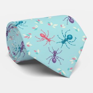 Cute Ants In Pastel Tones Vector Art Tie