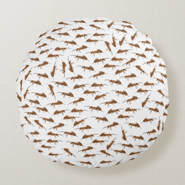 Cute Ants Pattern Round Cushion (Front)