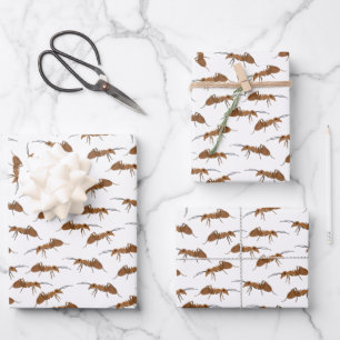 Cute Ants Pattern Wrapping Paper Sheet