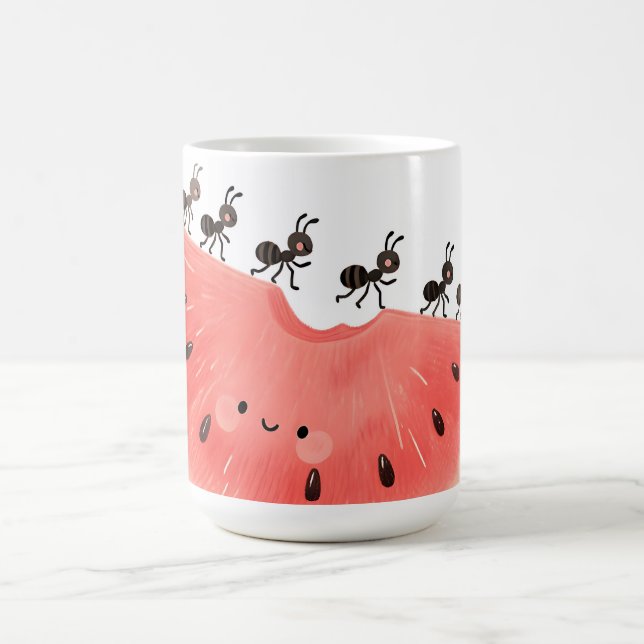 Cute Ants Watermelon Slice Coffee Mug (Center)