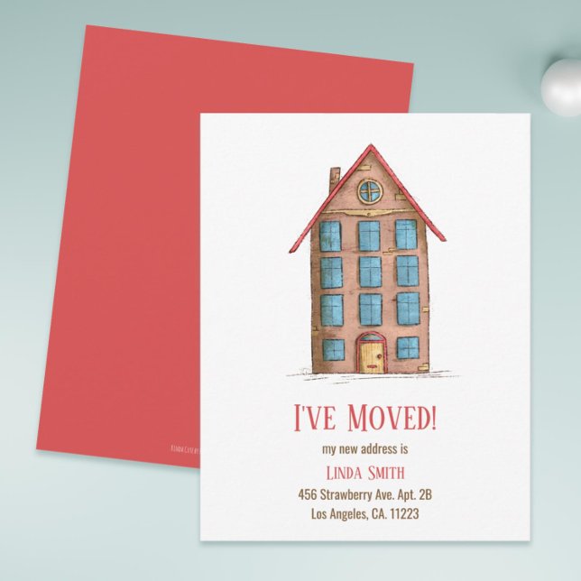 Cute Apartment Building Moving Announcement (Cute Apartment Building Moving Announcement)