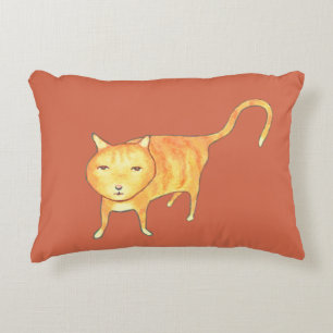 Cute Apathetic Orange Cat Decorative Cushion