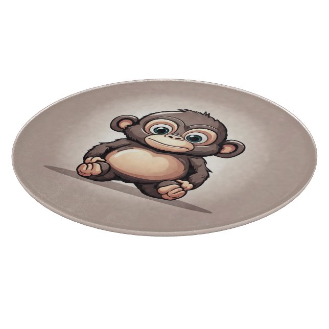 Cute ape animal cutting board (Corner)