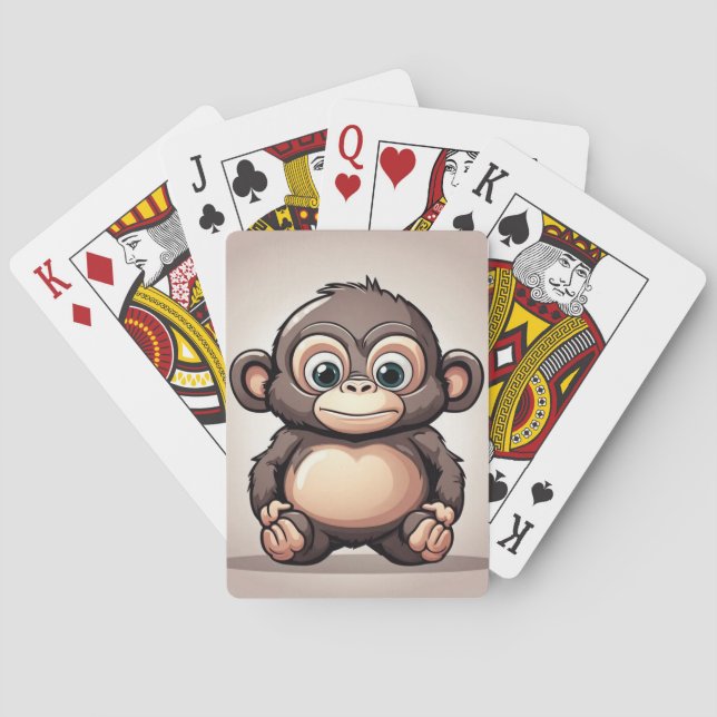 Cute ape animal playing cards (Back)