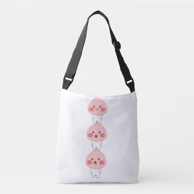 Cute apeach triplets crossbody bag (Front)